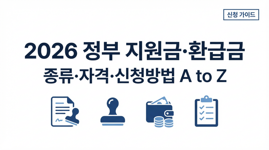 2026년 정부 지원금 종류 신청방법